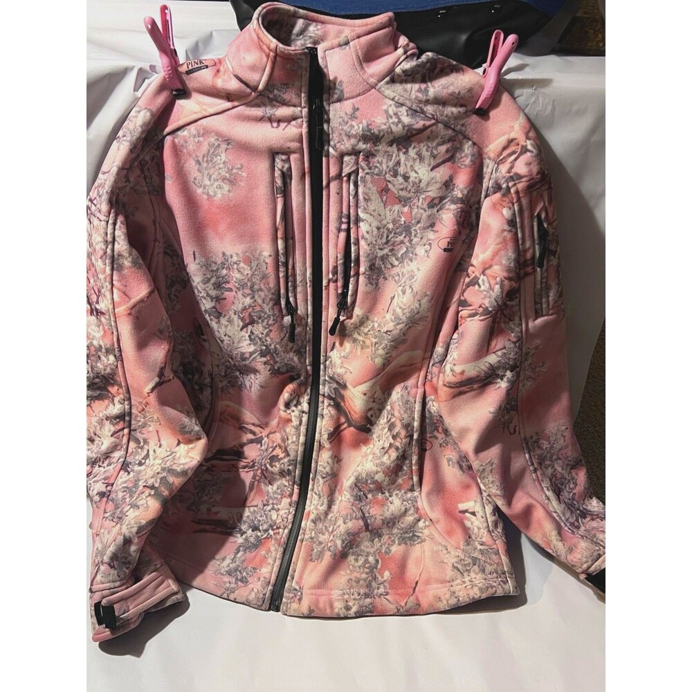 Pink Camo Guide's Choice Pro Elite Women's Pink Floral Zip Outdoor Jacket Size L